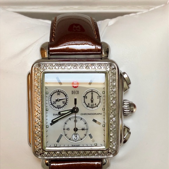 SOLD. Authentic Michele Deco with diamond bezel - Picture 5 of 8